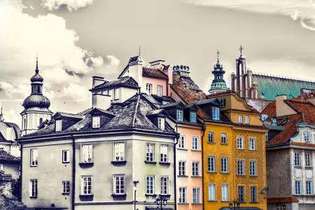 Canvastavla - Warsaw Vintage Buildings