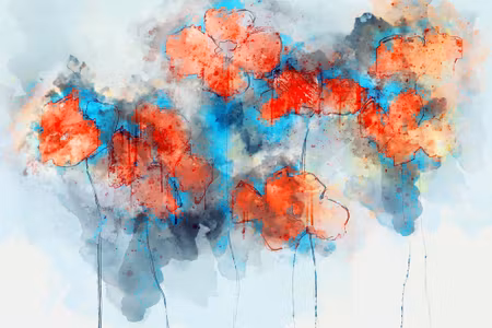 Canvastavla - Watercolor Poppies