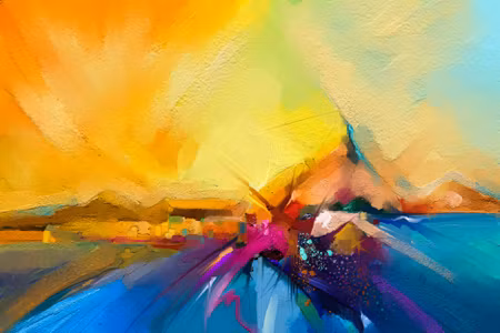 Canvastavla - Abstract Boat in the Water