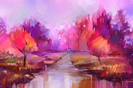 Canvastavla - Abstract Pink Park