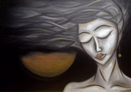 Canvastavla - A Female Portrait in an Abstract
