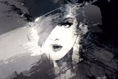Canvastavla - Woman Amp S Face in an Abstract Form