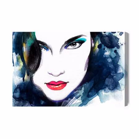 Canvastavla - A Female Face in a Watercolor