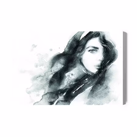 Canvastavla - A Female Portrait in Black and White