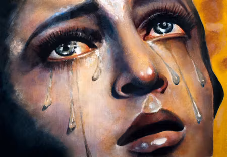 Canvastavla - A Woman in Tears