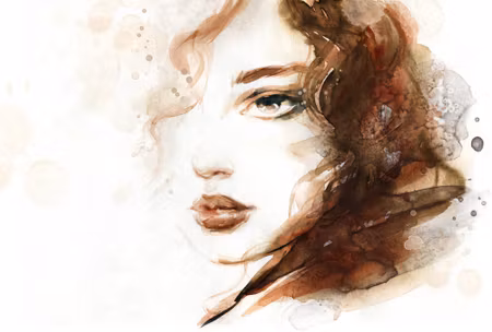 Canvastavla - Portrait of a Woman in Brown Tones