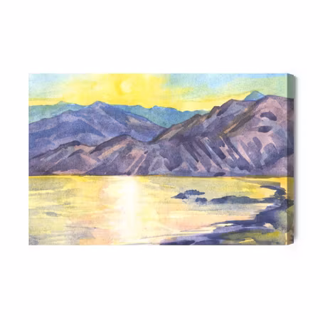 Canvastavla - Watercolor Mountain Landscape