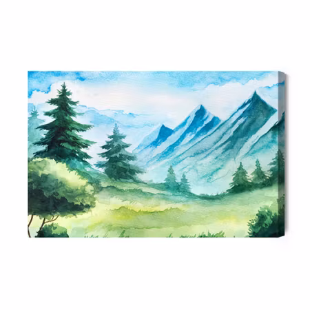Canvastavla - Mountain Clearing Painted with