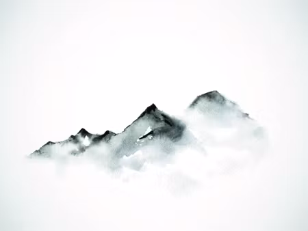 Canvastavla - Mountains Painted with Watercolor