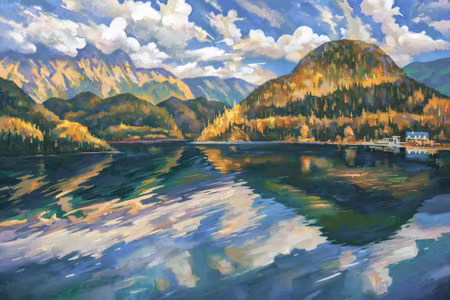 Canvastavla - Artistic Mountain Landscape