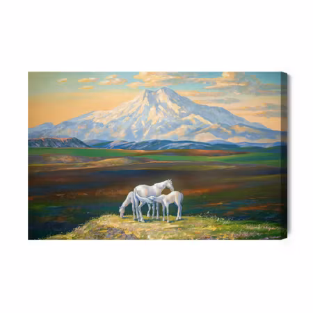 Canvastavla - Horses on the Background of