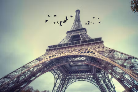 Canvastavla - Bottom View of the Eiffel Tower