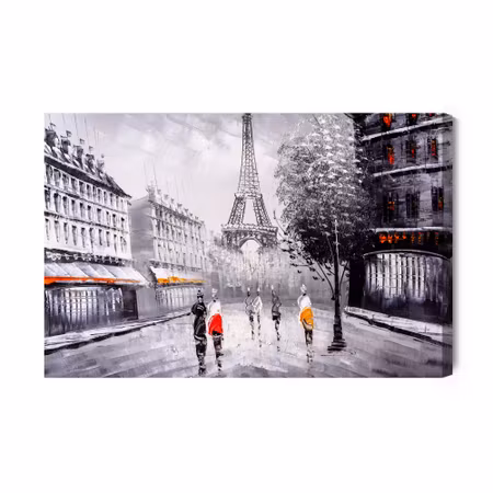 Canvastavla - People Admiring the Eiffel Tower