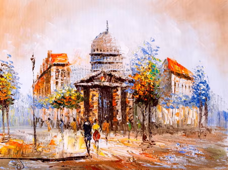 Canvastavla - Paris Streets As Painted