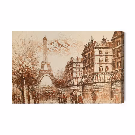 Canvastavla - Paris Panorama in Shades of Beige