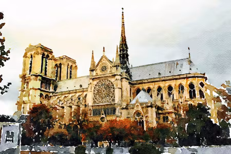 Canvastavla - Notre Dame Cathedral As Painted