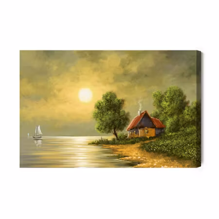 Canvastavla - Old House By the Water