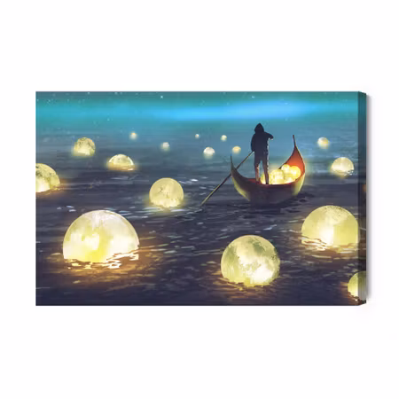 Canvastavla - Fishing for Moons At Sea