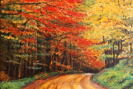 Canvastavla - Path in the Autumn Forest