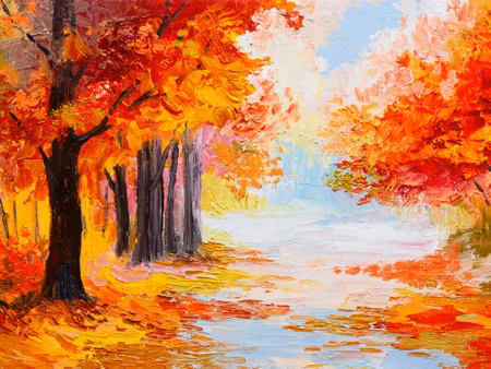 Canvastavla - Forest Landscape in Autumn Colors