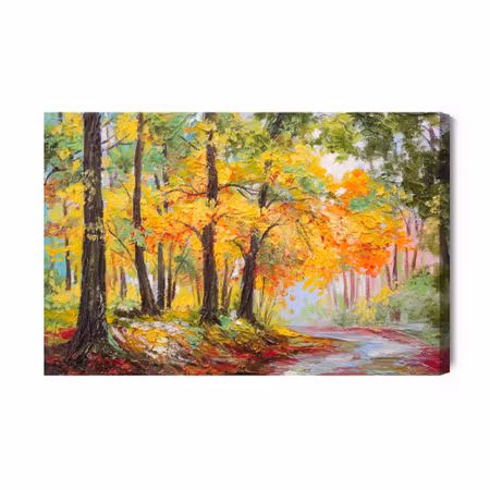Canvastavla - Path in the Autumn D Forest