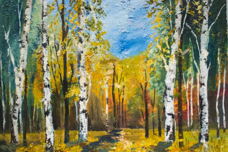 Canvastavla - Birch Forest As Painted