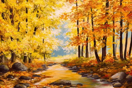 Canvastavla - Rocks in the Autumn Forest