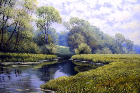 Canvastavla - River in the Forest