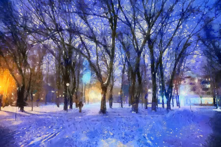 Canvastavla - Winter in the Park