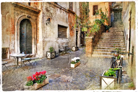 Canvastavla - Old Italian Street