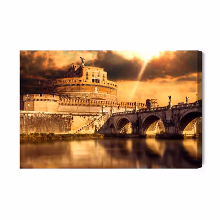 Canvastavla - View of Rome in Shades of Beige