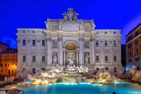 Canvastavla - Trevi Fountain in Rome At Evening