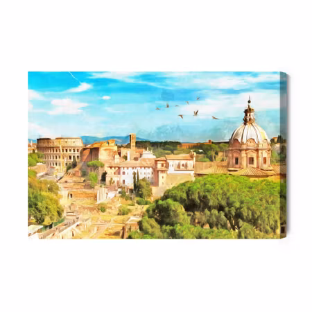 Canvastavla - Panorama of Rome Like Painted