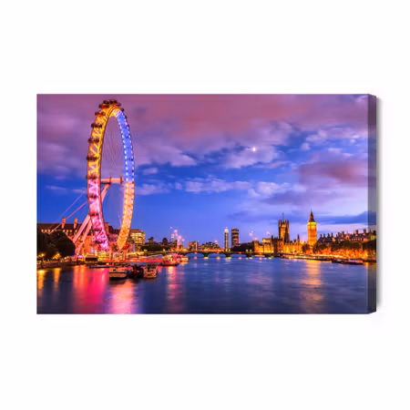 Canvastavla - London Eye At Evening Time