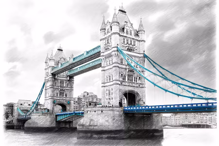 Canvastavla - Sketch of Tower Bridge