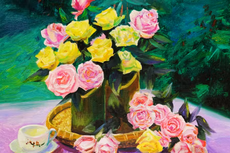 Canvastavla - A Bouquet of Roses As Painted
