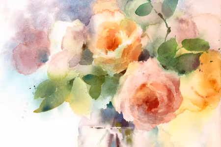 Canvastavla - A Bouquet of Roses Painted with