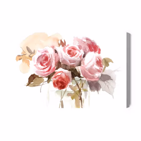 Canvastavla - A Bouquet of Delicate Roses Painted