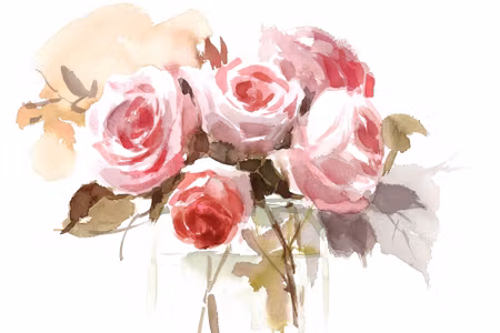Canvastavla - A Bouquet of Delicate Roses Painted