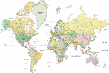 Canvastavla - Political World Map