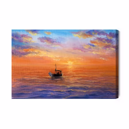 Canvastavla - Boat on the Sea