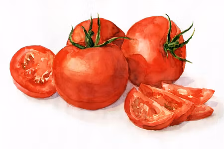 Canvastavla - Tomatoes Painted in Watercolor