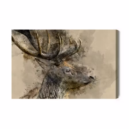 Canvastavla - Deer with Large Antlers