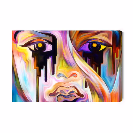 Canvastavla - Abstract Face Close Up