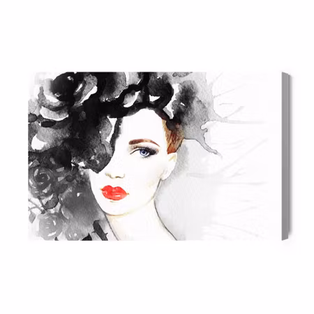 Canvastavla - Portrait of a Woman in Watercolor