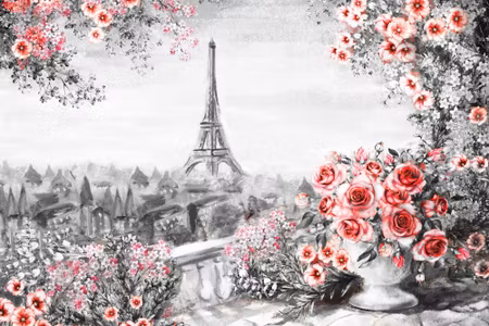 Canvastavla - Flower Balcony with View of the
