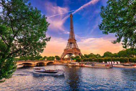 Canvastavla - View of the Seine and the Eiffel