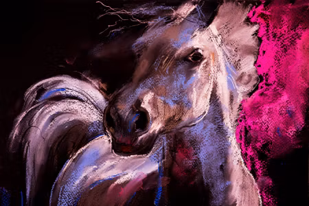 Canvastavla - A Horse in Pastel Colours