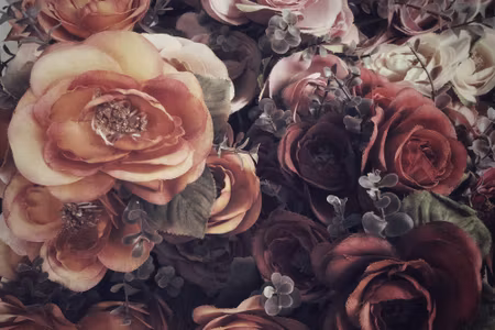Canvastavla - Colourful Roses and Leaves in