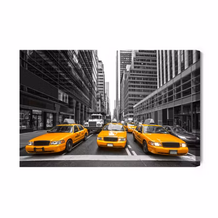 Canvastavla - Yellow Cabs in the Center of New